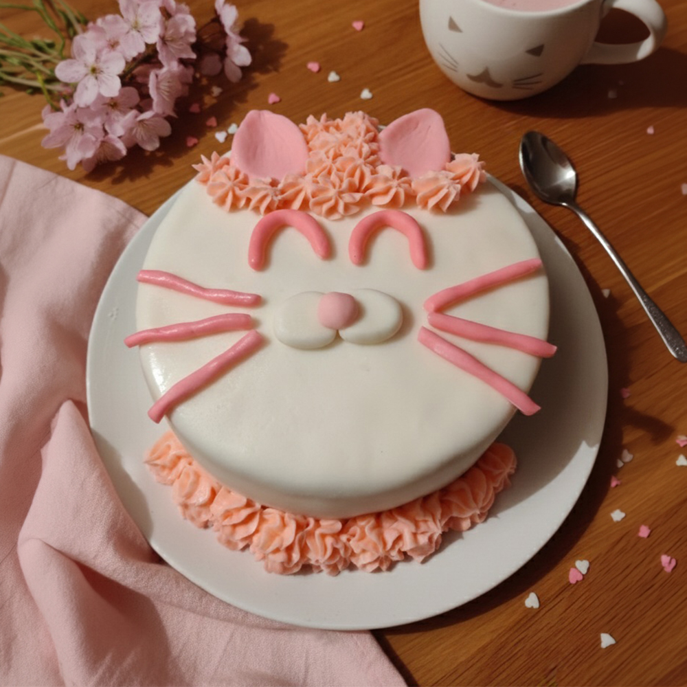 Rosa Katzen-Torte mit Fondant - Courteny's Cakes